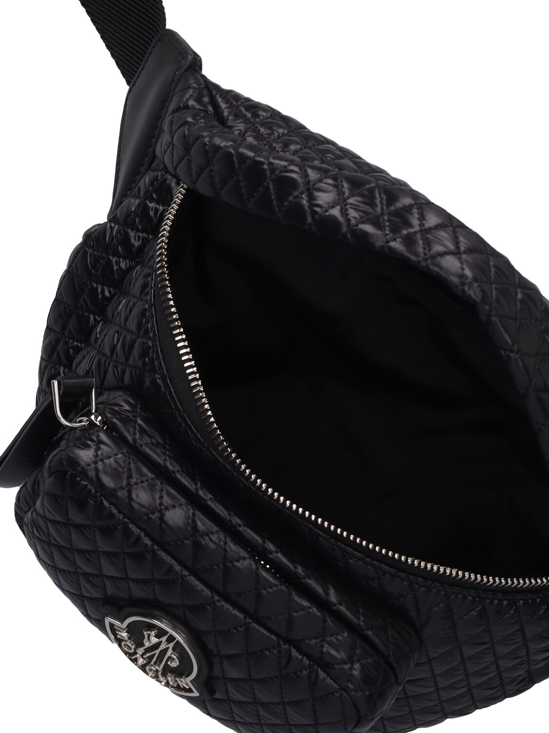 Shop Moncler Felicie Nylon Laqué Belt Bag In Black