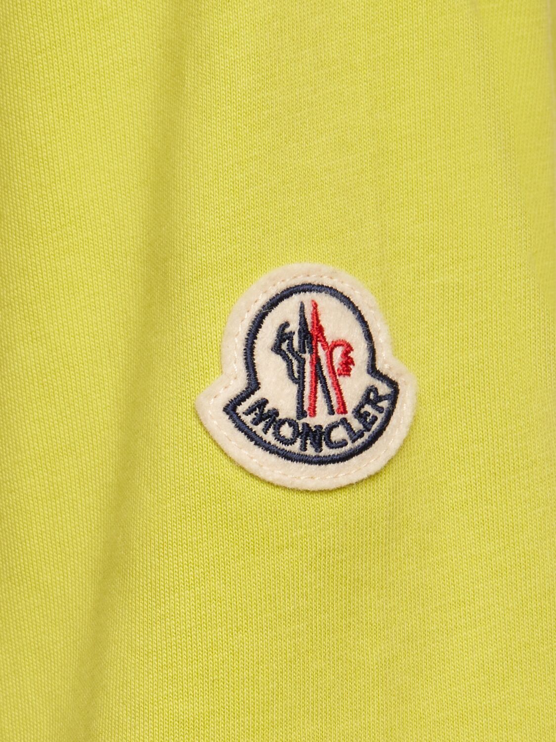 Shop Moncler Printed Cotton T-shirt In Yellow