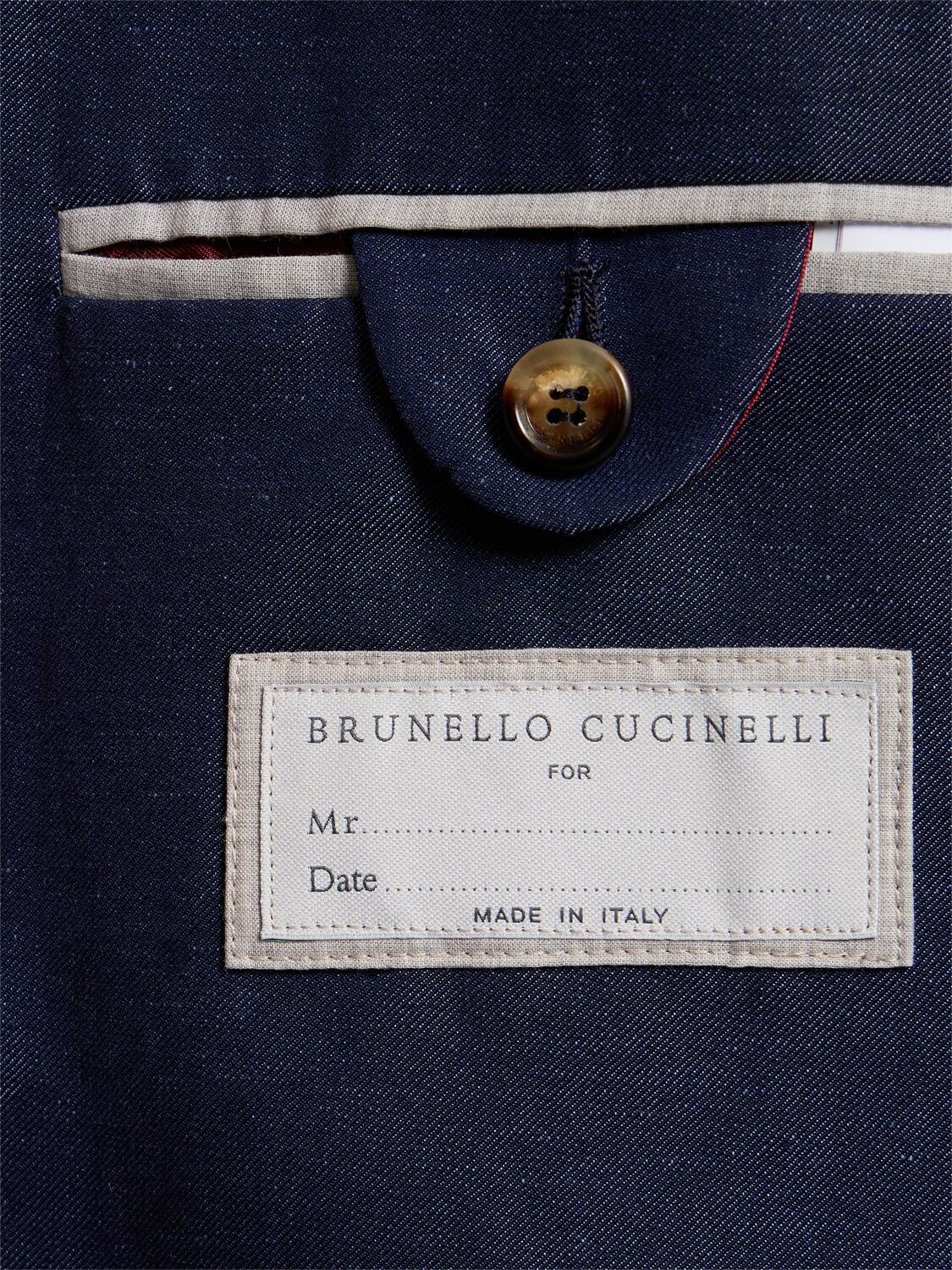 Shop Brunello Cucinelli Wool & Linen Denim Effect Suit
