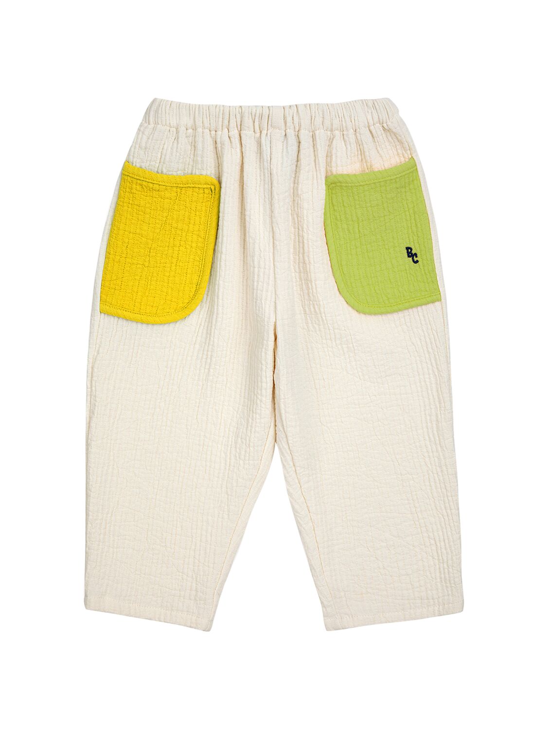 Bobo Choses Babies' 褶皱绗缝棉质裤子 In Off-white