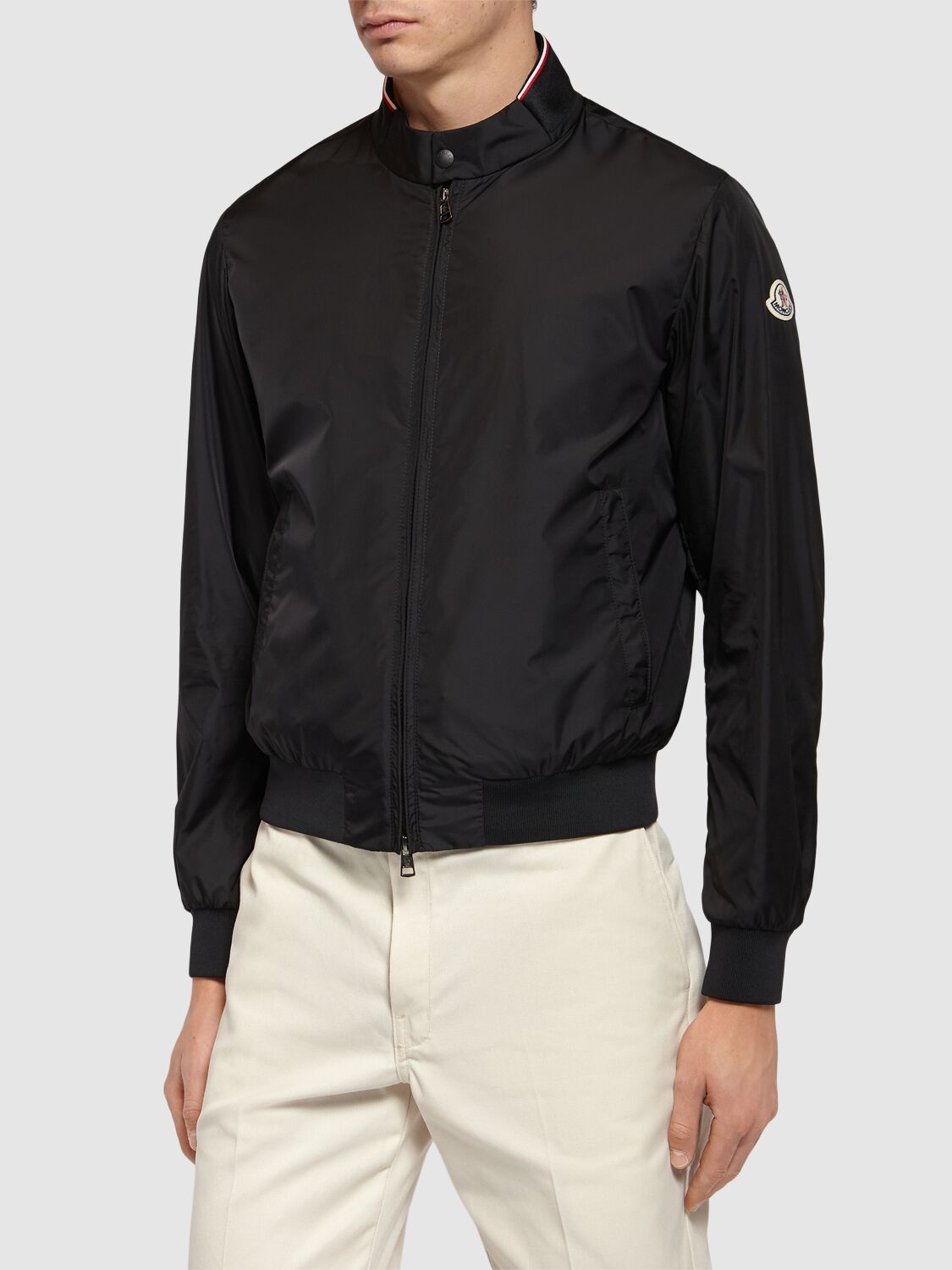 Shop Moncler Reppe Nylon Rainwear Jacket In Black