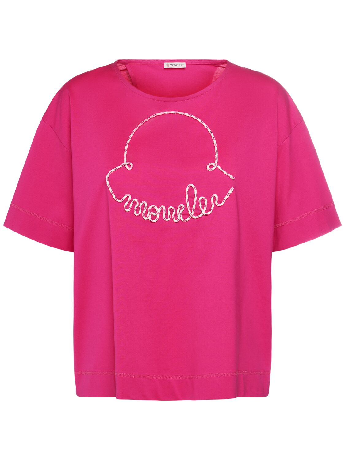 Shop Moncler Cotton T-shirt In Fuchsia