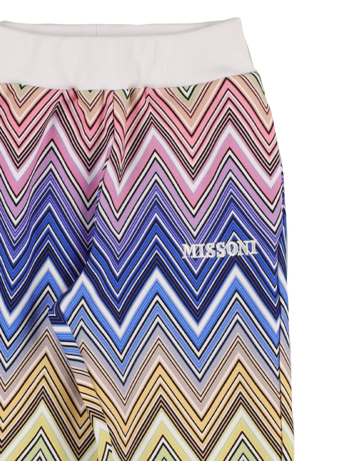 Shop Missoni Zig Zag Printed Cotton Sweatpants In Multicolor