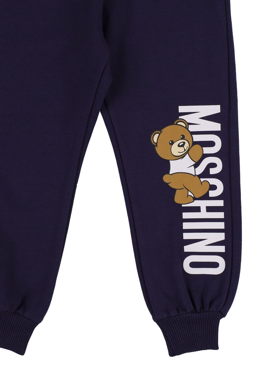 Shop Moschino Cotton Hooded Sweatshirt & Sweatpants In Navy
