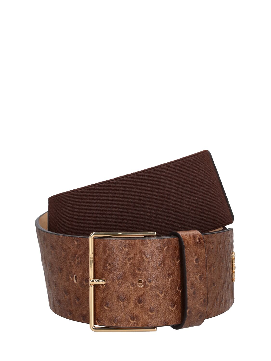 Image of 6cm Ostrich Embossed Leather Belt