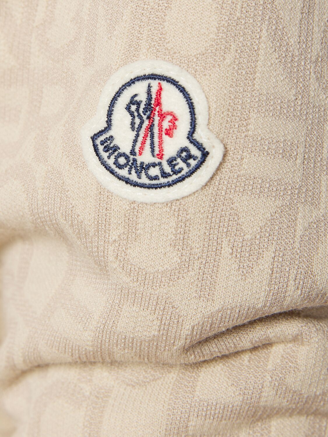 Shop Moncler Monogram Jacquard Sweatshirt In Beige