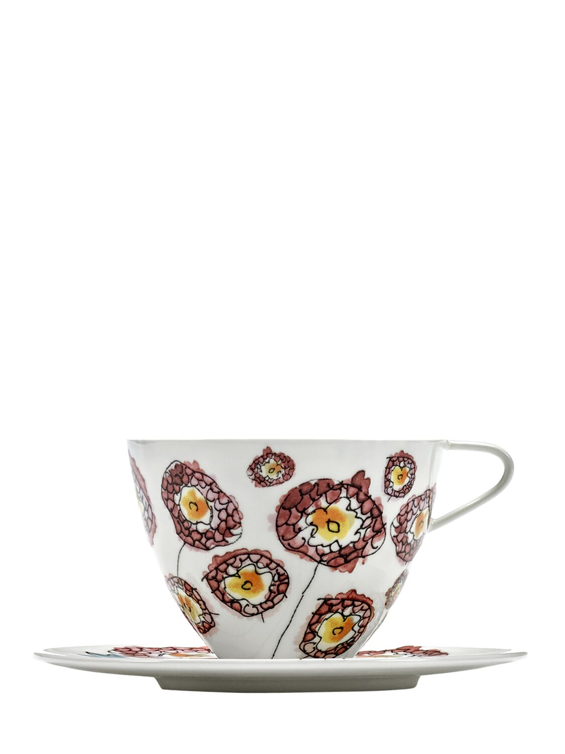 Shop Marni By Serax Anemone Set Of 2 Cups & Saucers In White