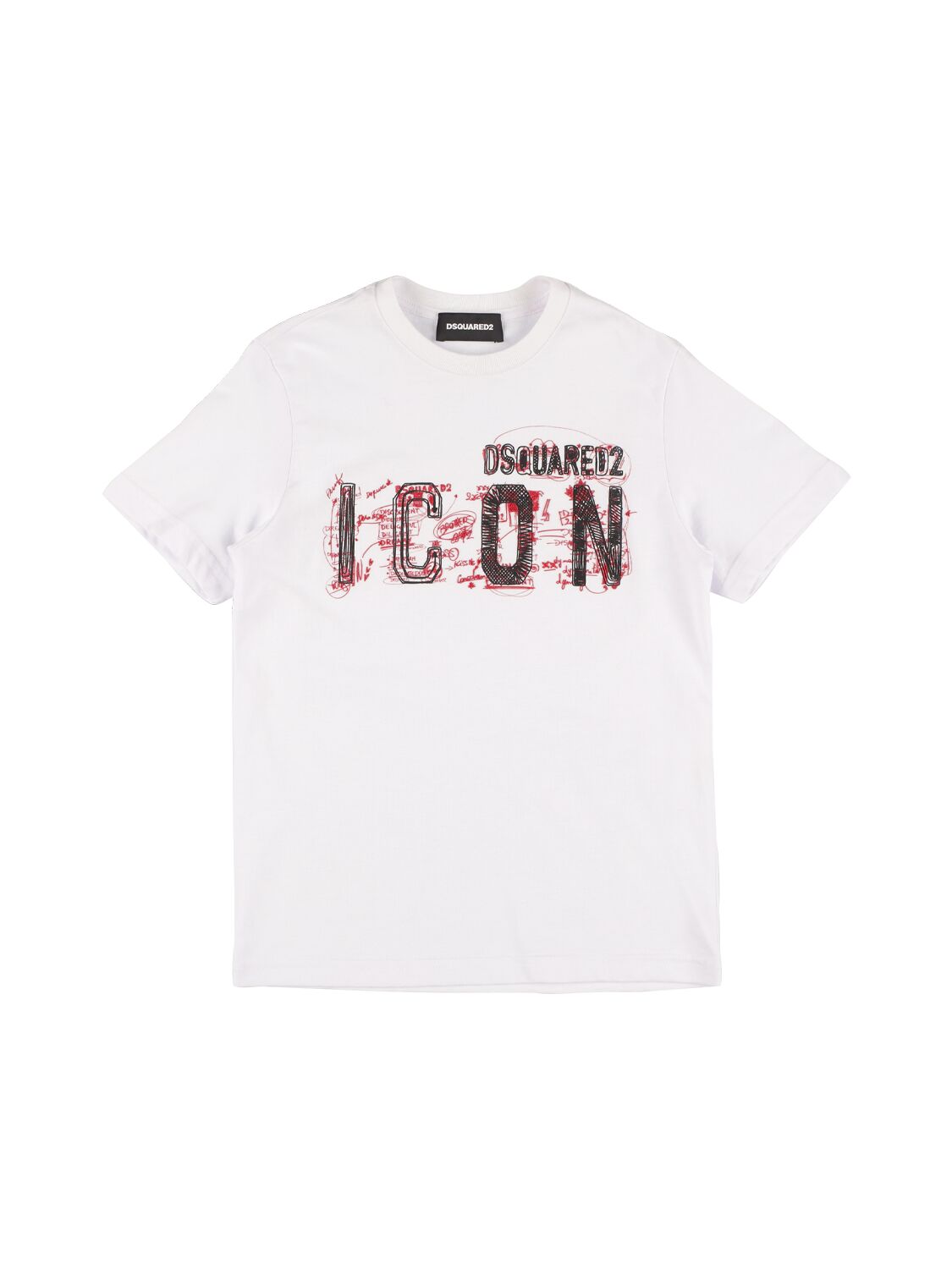 Dsquared2 Kids' Logo Printed Cotton Jersey T-shirt In White