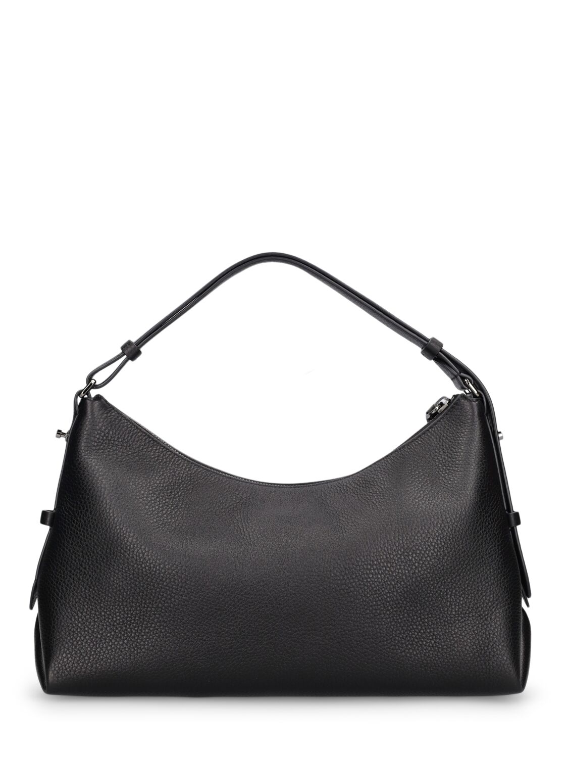Shop Brunello Cucinelli Large Grained Leather Shoulder Bag In Black