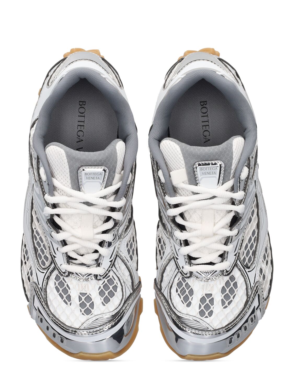 Shop Bottega Veneta 40mm Orbit Sneakers In Silver,white