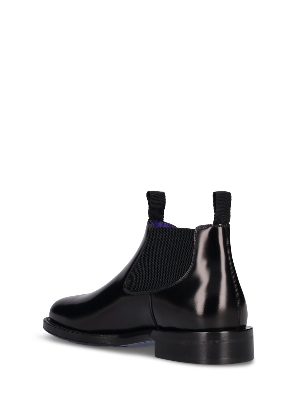 Shop Burberry Mf Tux Leather Low Chelsea Boots In Black