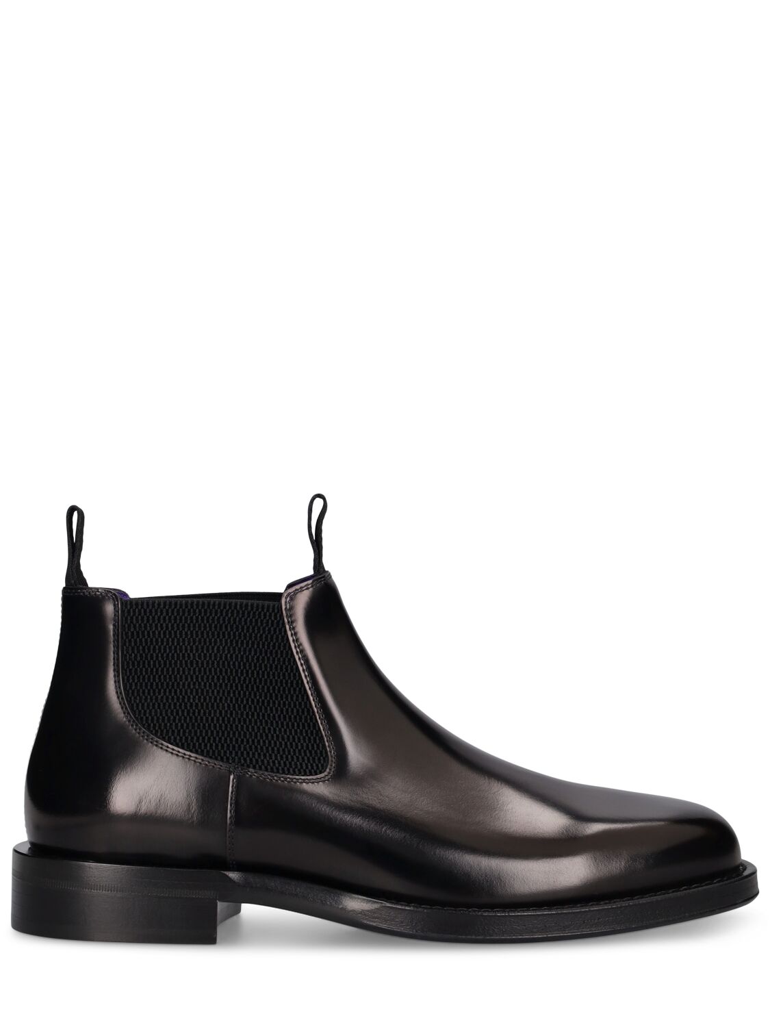 Shop Burberry Mf Tux Leather Low Chelsea Boots In Black