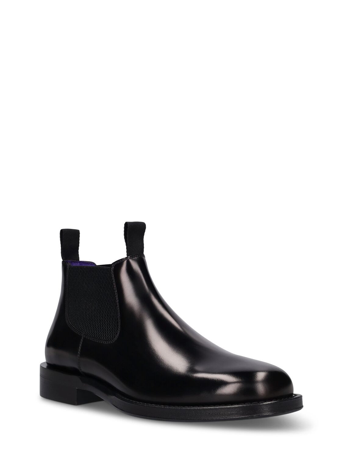 Shop Burberry Mf Tux Leather Low Chelsea Boots In Black