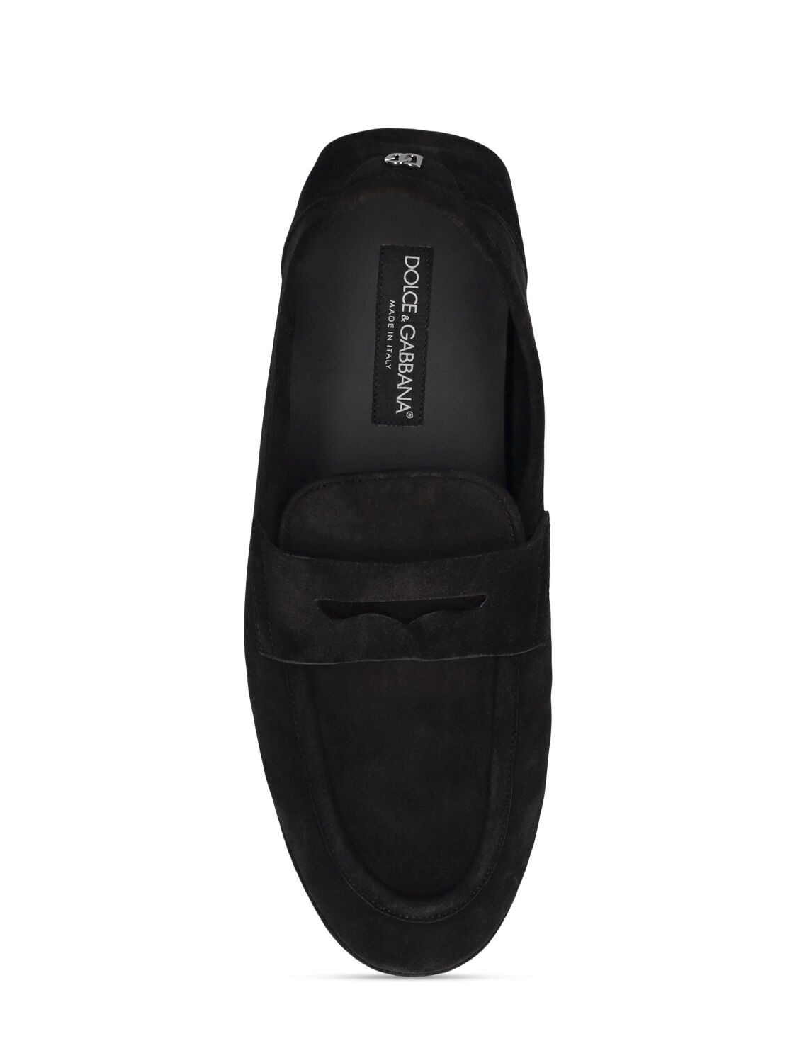 Shop Dolce & Gabbana Dg Driver Suede Loafers In Black