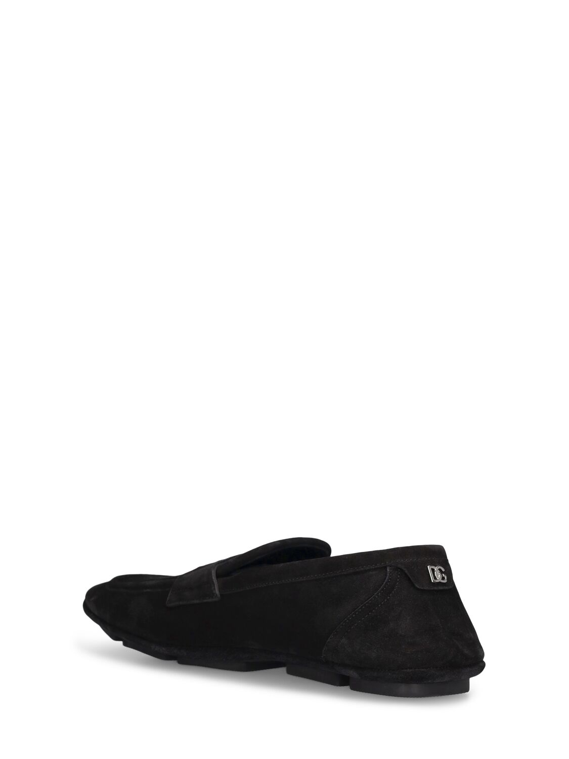 Shop Dolce & Gabbana Dg Driver Suede Loafers In Black
