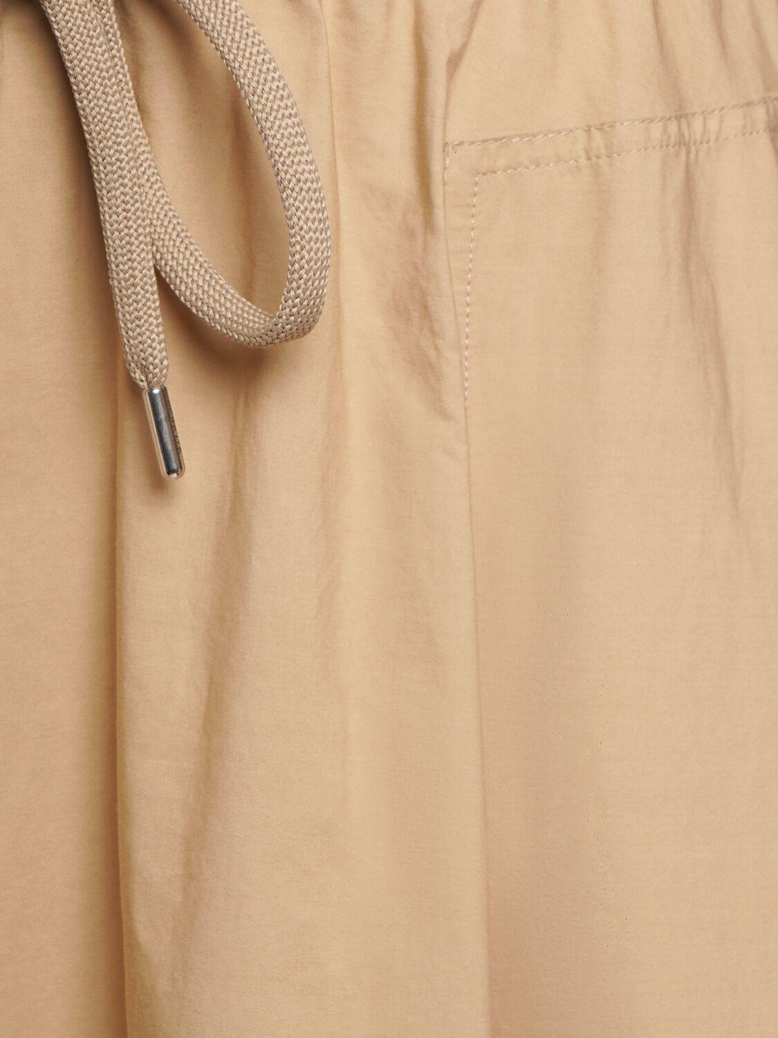 Shop Moncler Cotton Poplin Maxi Skirt In Light Beige