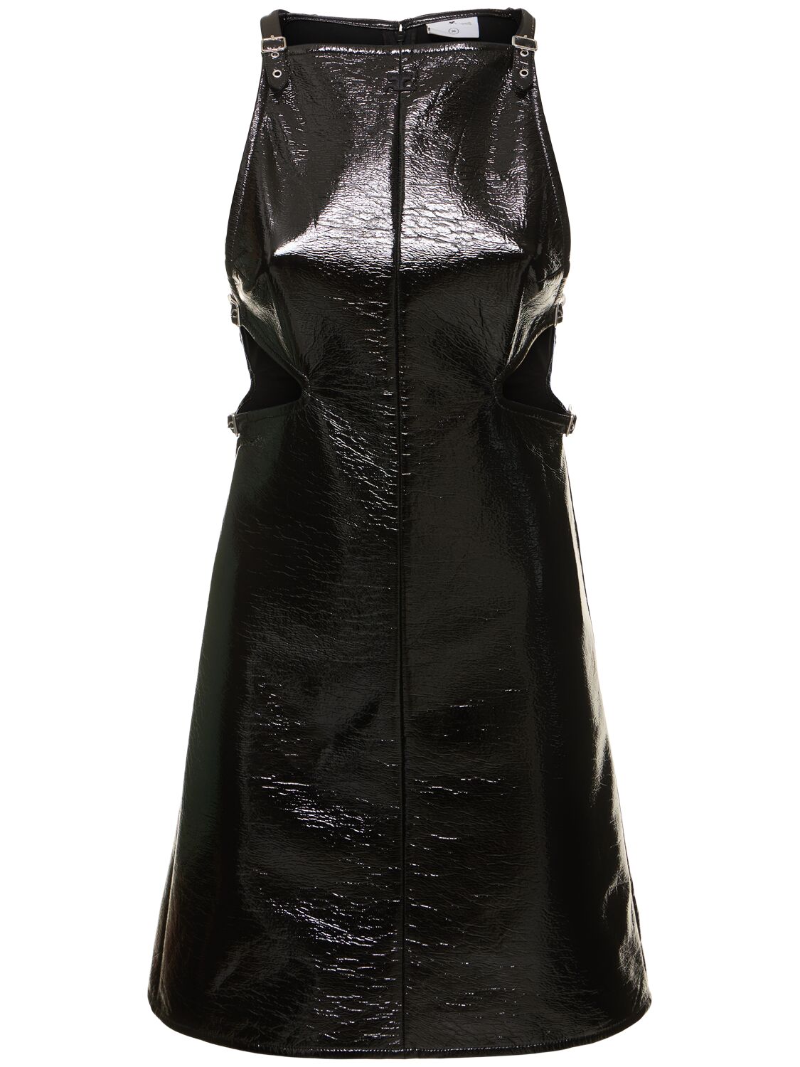 Image of Slash Buckle Vinyl Mini Dress