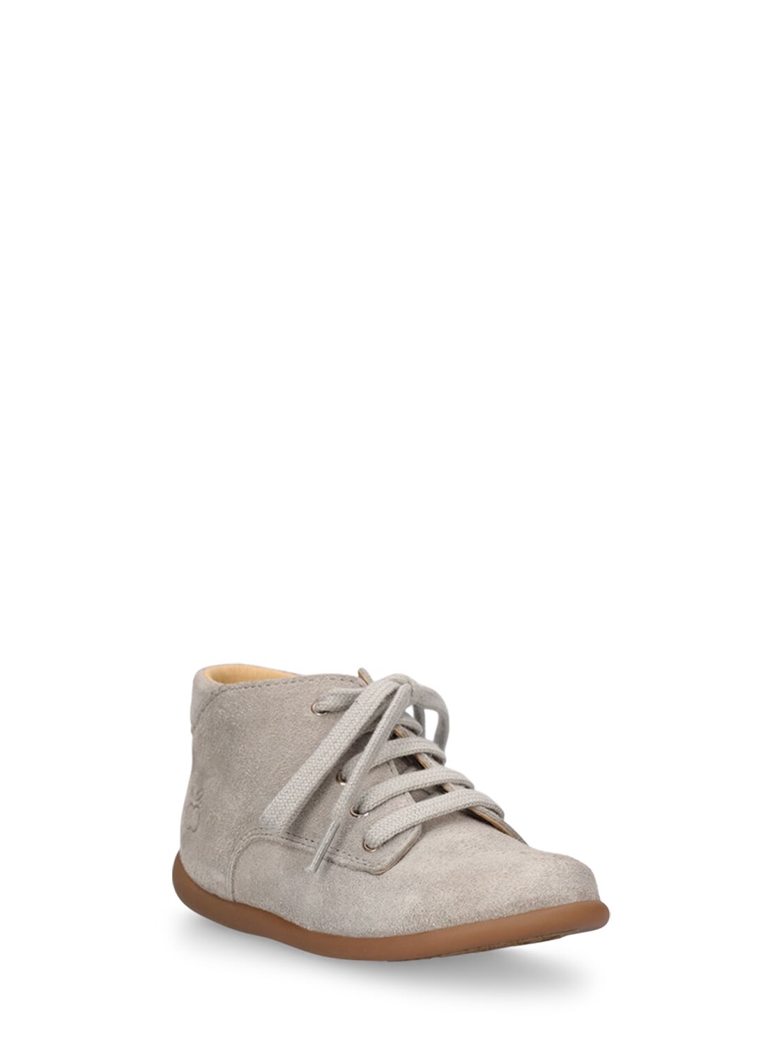 Shop Pom D'api Nabuk Stand-up Lace-up Booties In Beige