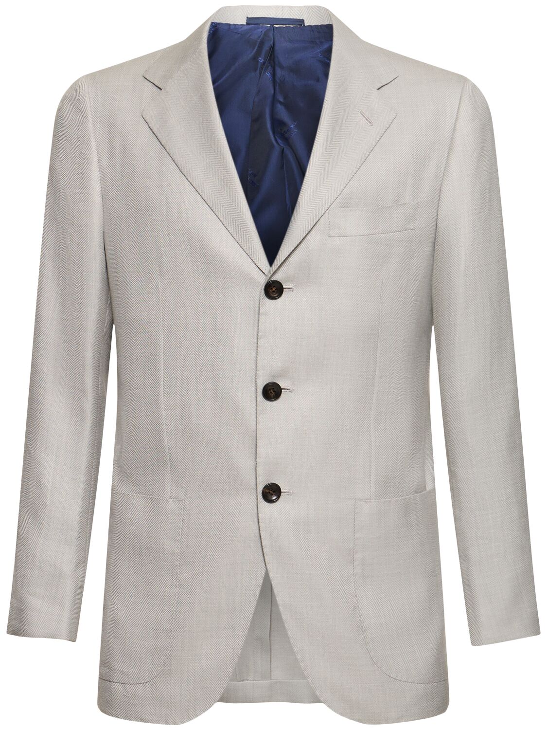 Kiton Single Breast Cashmere Blend Jacket In 베이지