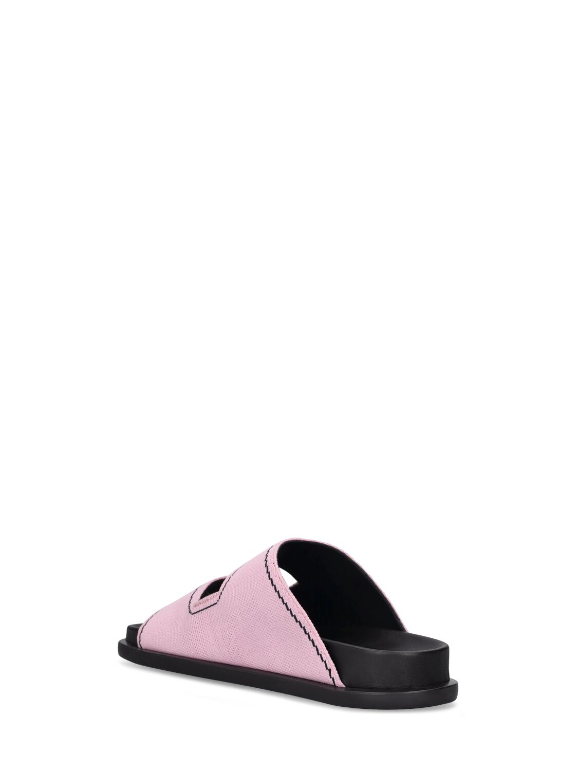Shop Marni Junior Intarsia Strap Slide Sandals In Pink,black