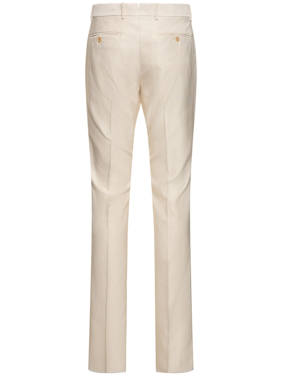 Shop Tom Ford Atticus Silk & Cotton Cannete Pants In Ivory