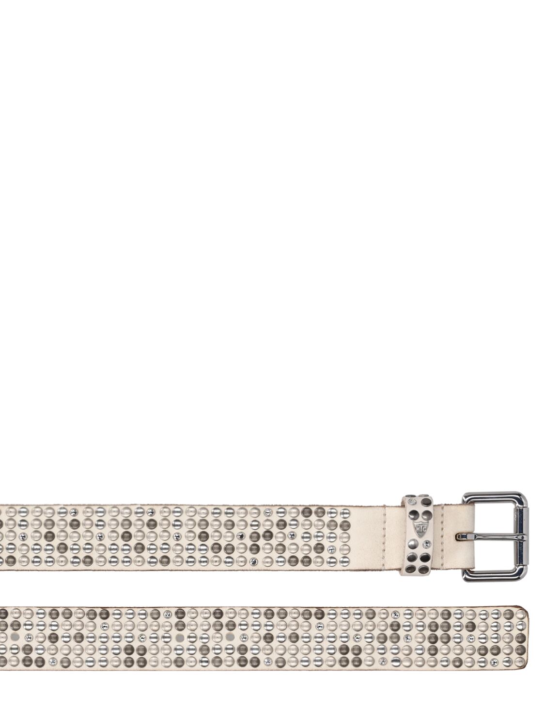 Shop Htc Los Angeles 3.5cm 5.000 Studs Deluxe Leather Belt In White