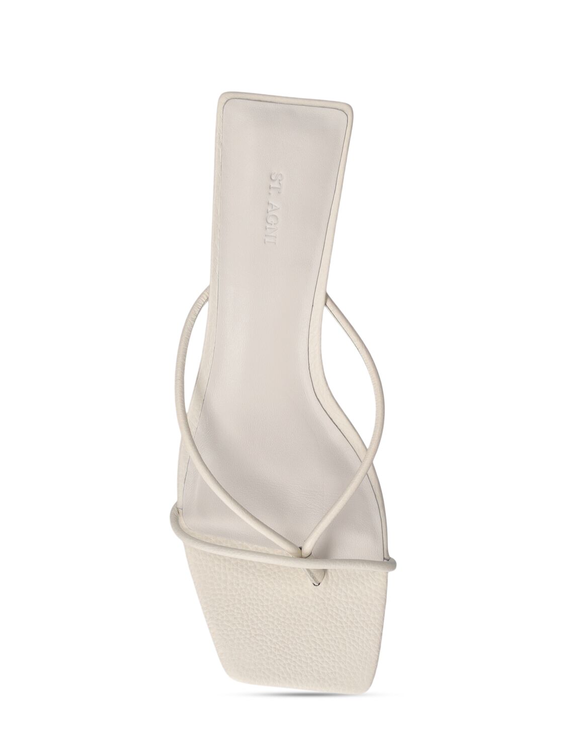 Shop St.agni 65mm Minimal Low Leather Wedges In White