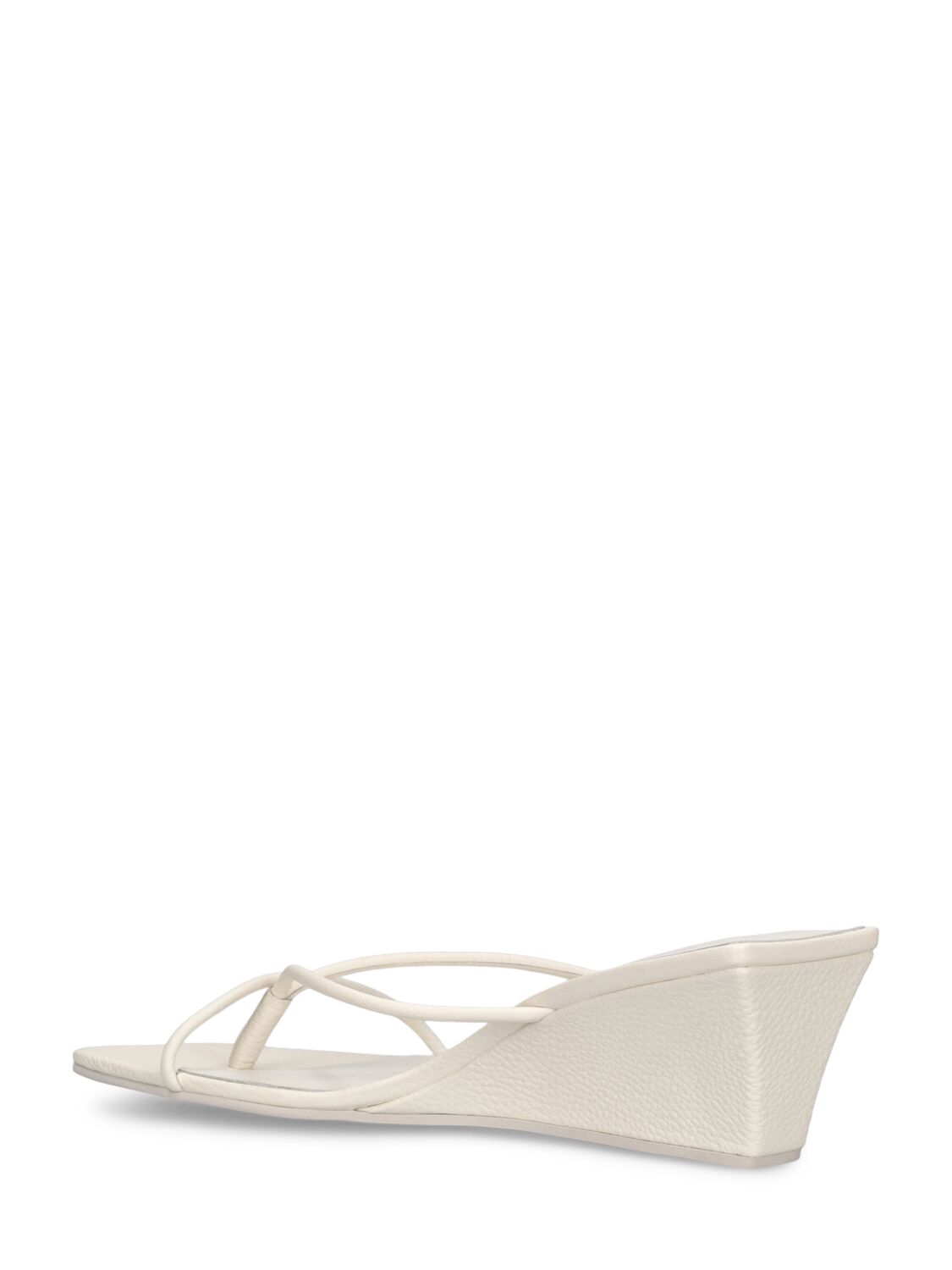Shop St.agni 65mm Minimal Low Leather Wedges In White