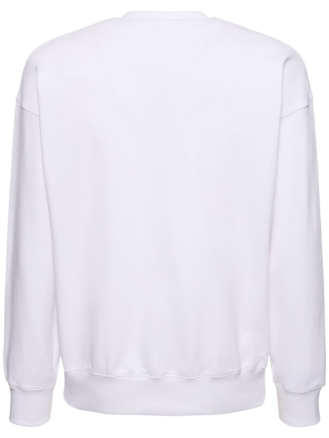 Shop Bally Cotton Logo Crewneck Sweatshirt In 화이트
