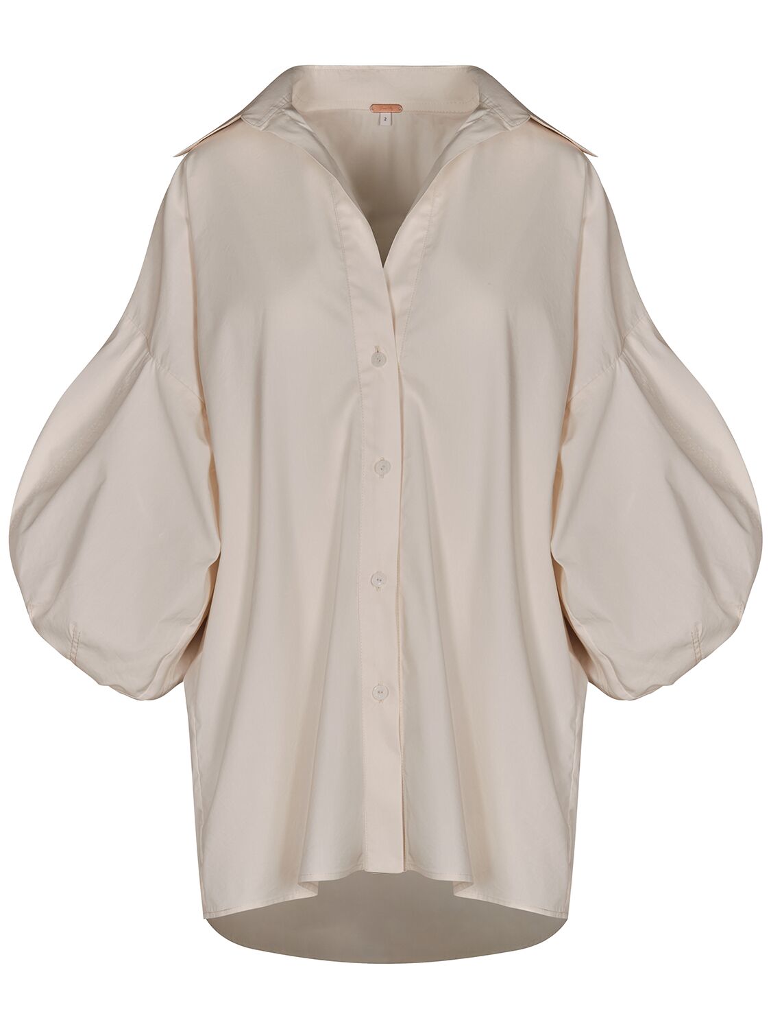 Shop Johanna Ortiz Flechada Cotton Poplin Shirt In Ecru