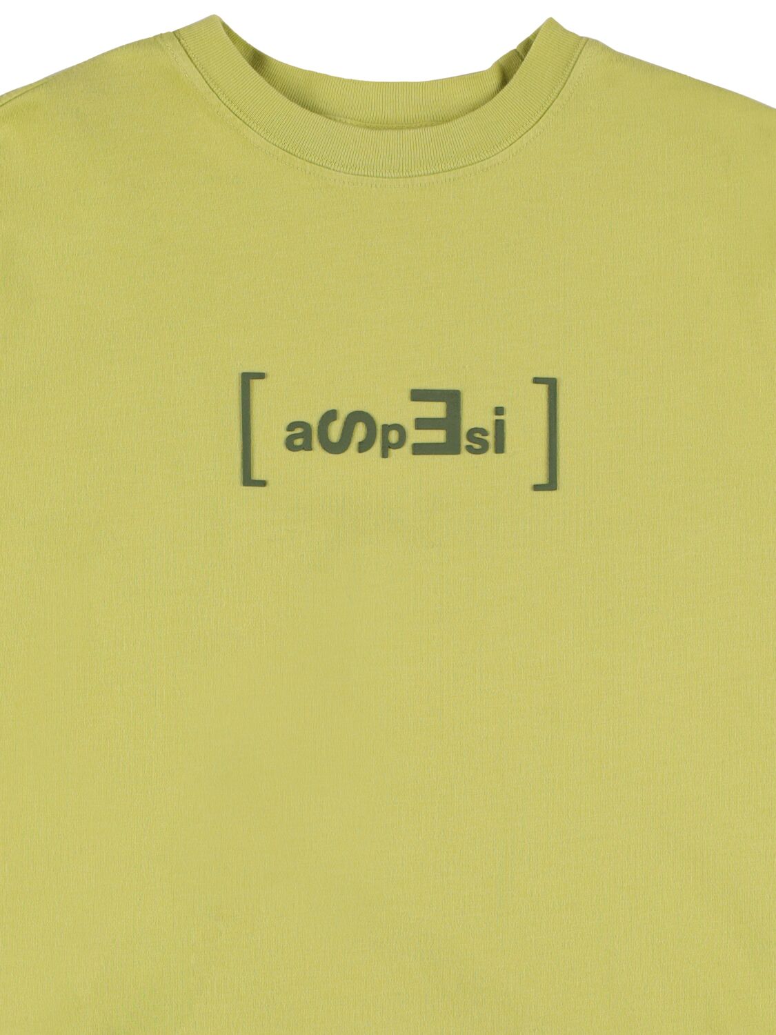 Shop Aspesi Printed Logo Cotton Jersey T-shirt In Yellow