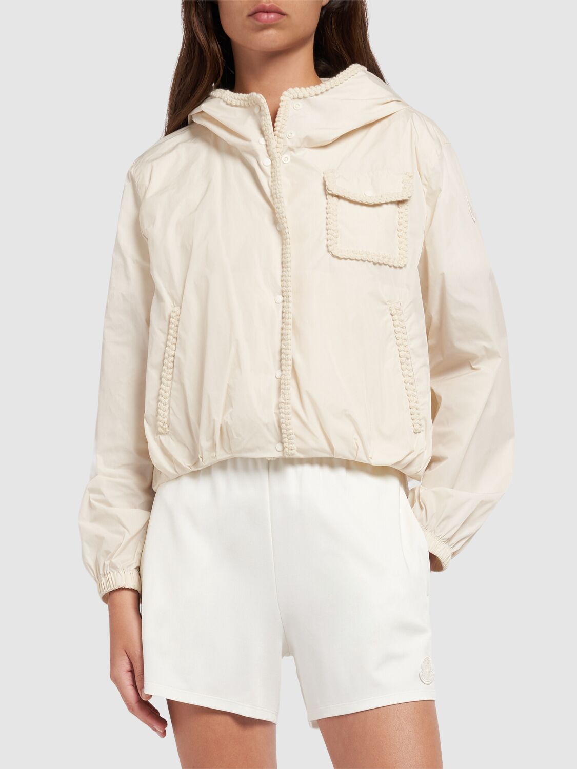 Shop Moncler Dardano Nylon Jacket In Silk White