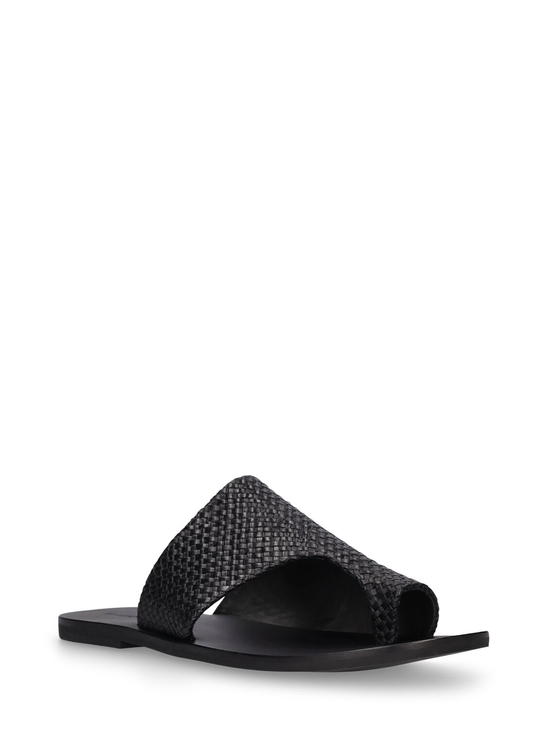 Shop St.agni 25mm Woven Abstract Leather Sandals In Black