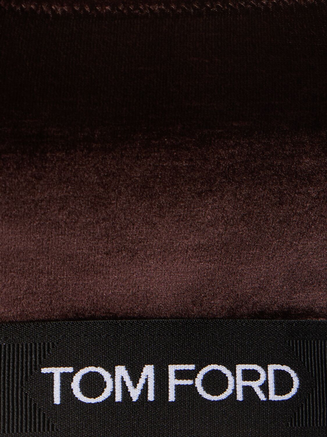 Shop Tom Ford Velvet Logo Bralette In Brown