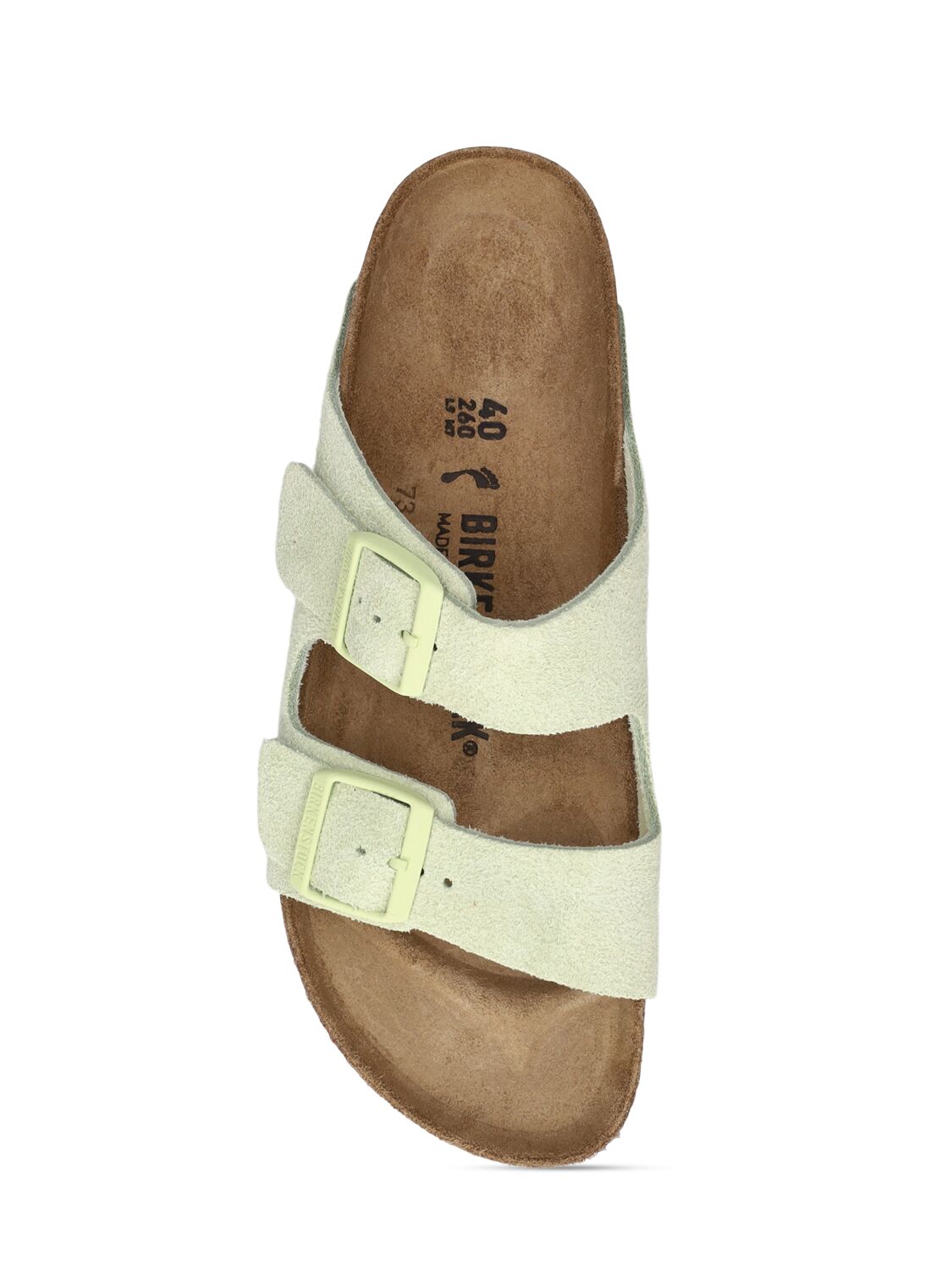 Shop Birkenstock Arizona Suede Sandals In Light Green