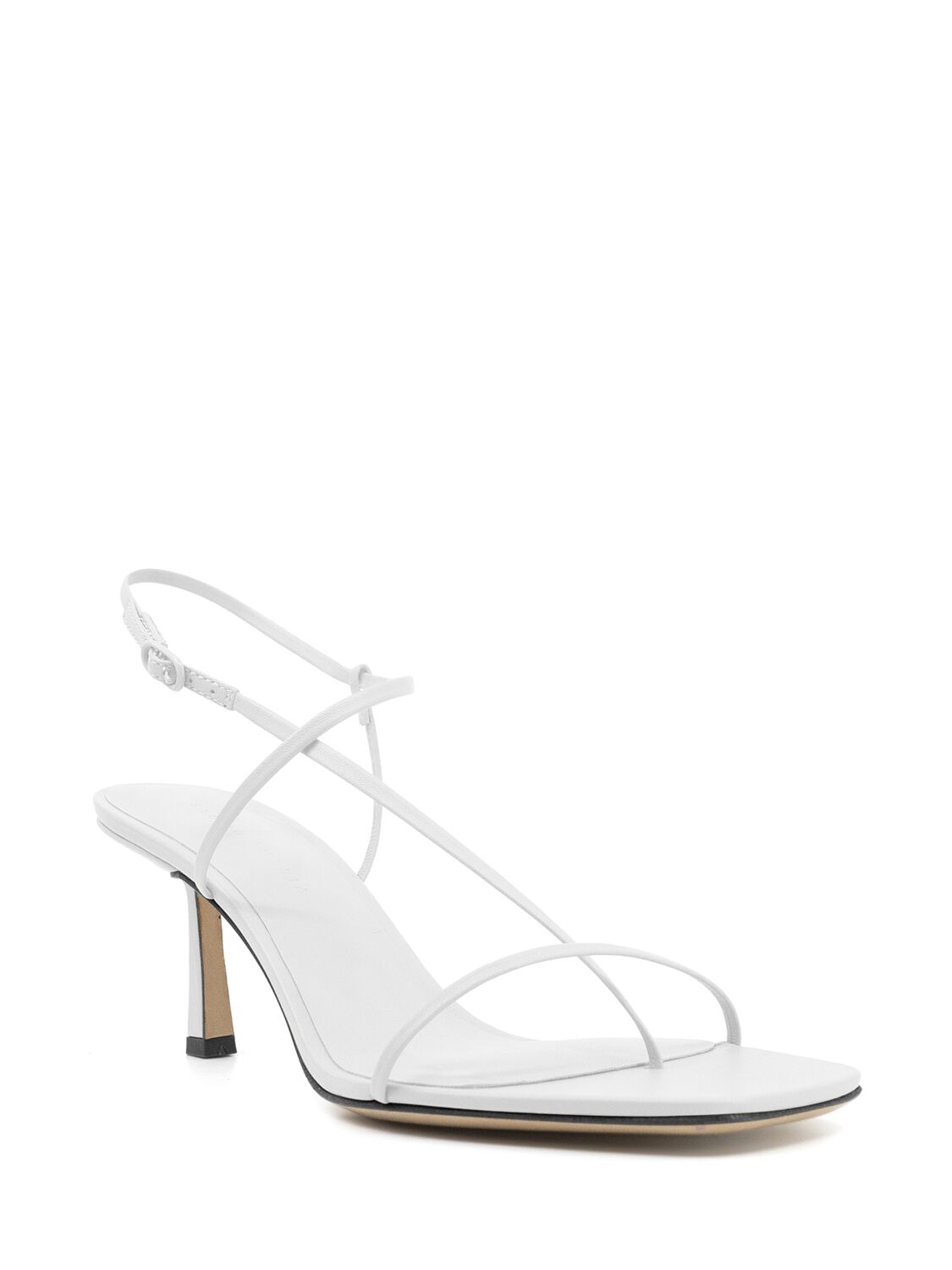 Shop Studio Amelia 70mm Cross Front Leather Sandals In White