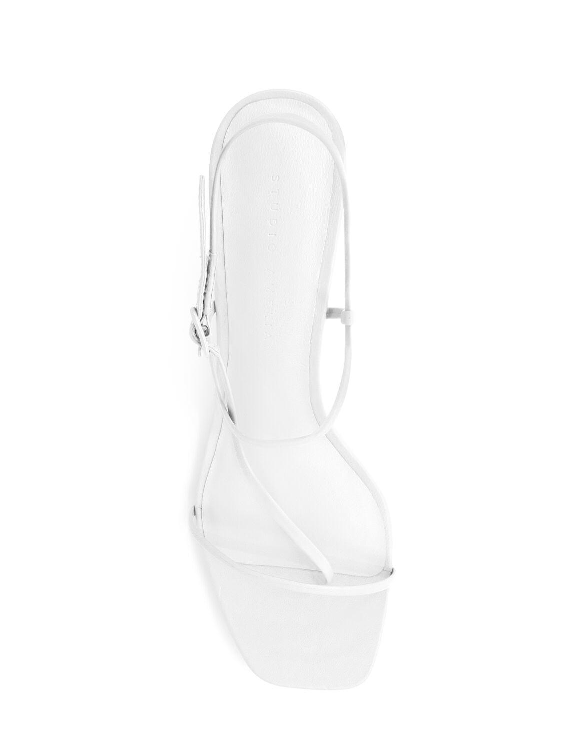 Shop Studio Amelia 70mm Cross Front Leather Sandals In White