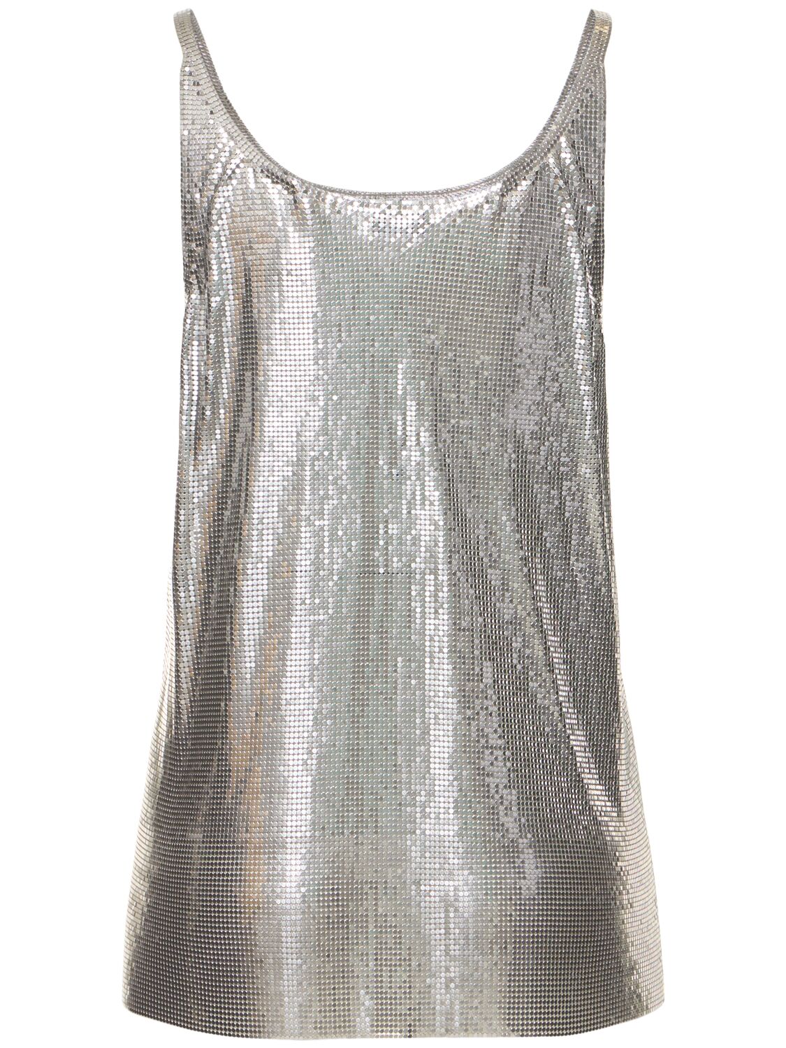 Shop Rabanne Mesh Top In Silver