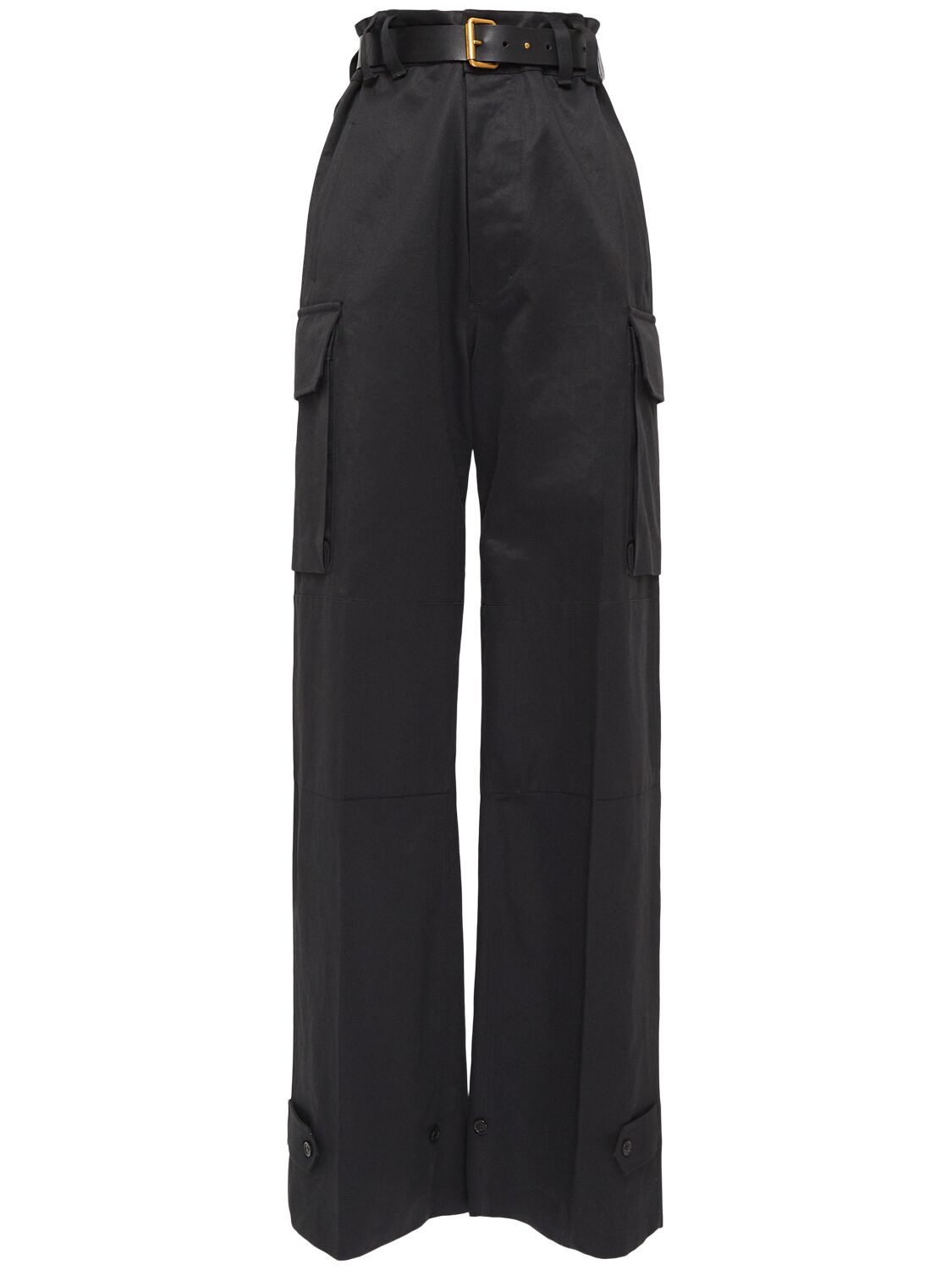 Saint Laurent Cotton Gabardine Trousers In Noir