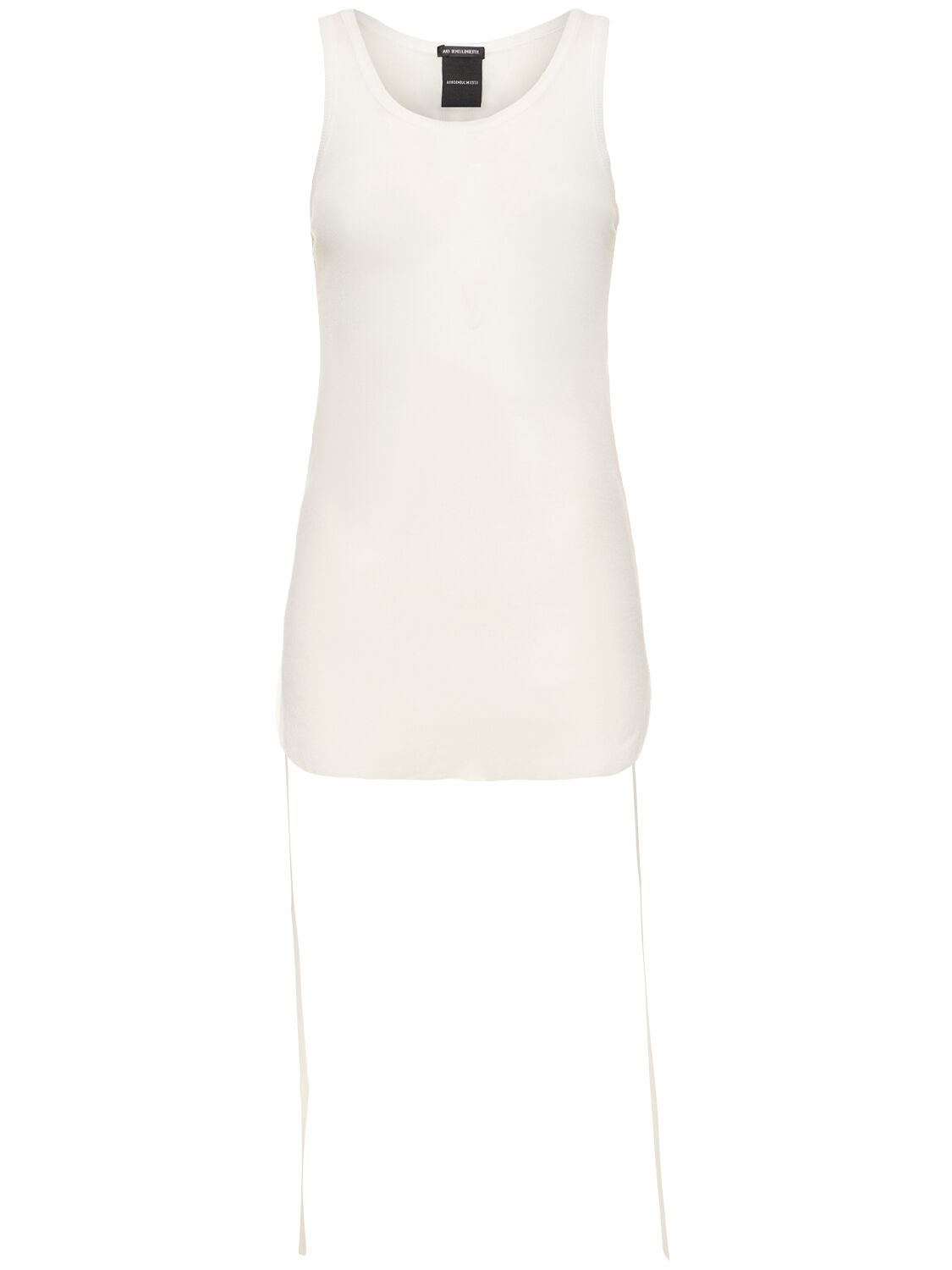 Ann Demeulemeester Mara Ribbed Cotton Tank Top In White