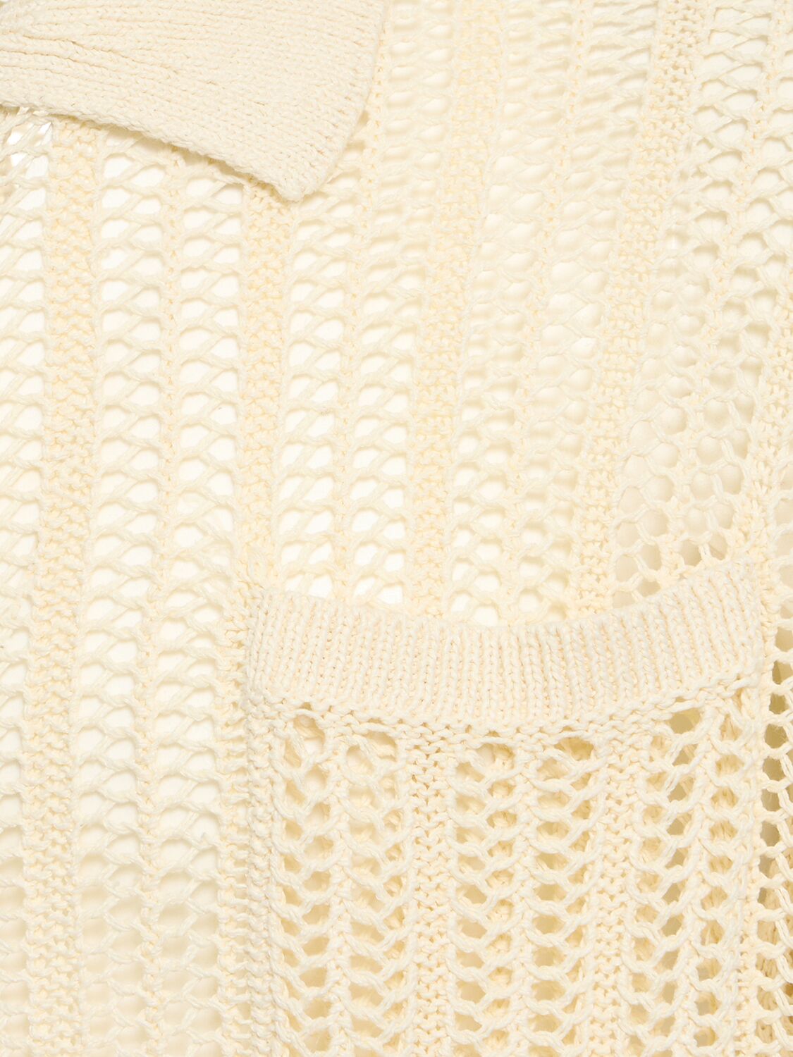 Shop Nanushka Organic Cotton Blend Crochet Shirt In Beige