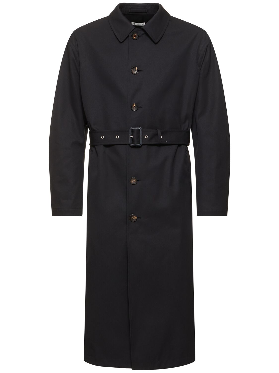Shop Bally Cotton Blend Trench Coat In Navy