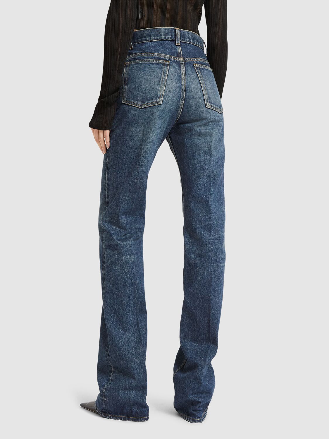 Shop Saint Laurent Neo Clyde Denim Jeans In August Blue