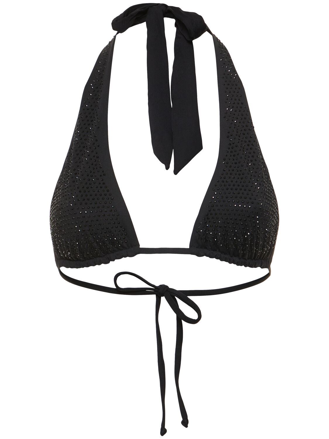 Weworewhat Self-tie Triangle Bikini Top In 黑色