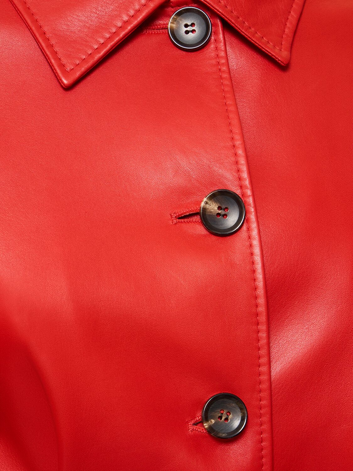 Shop Bally Lamb Leather Trench Coat In Red