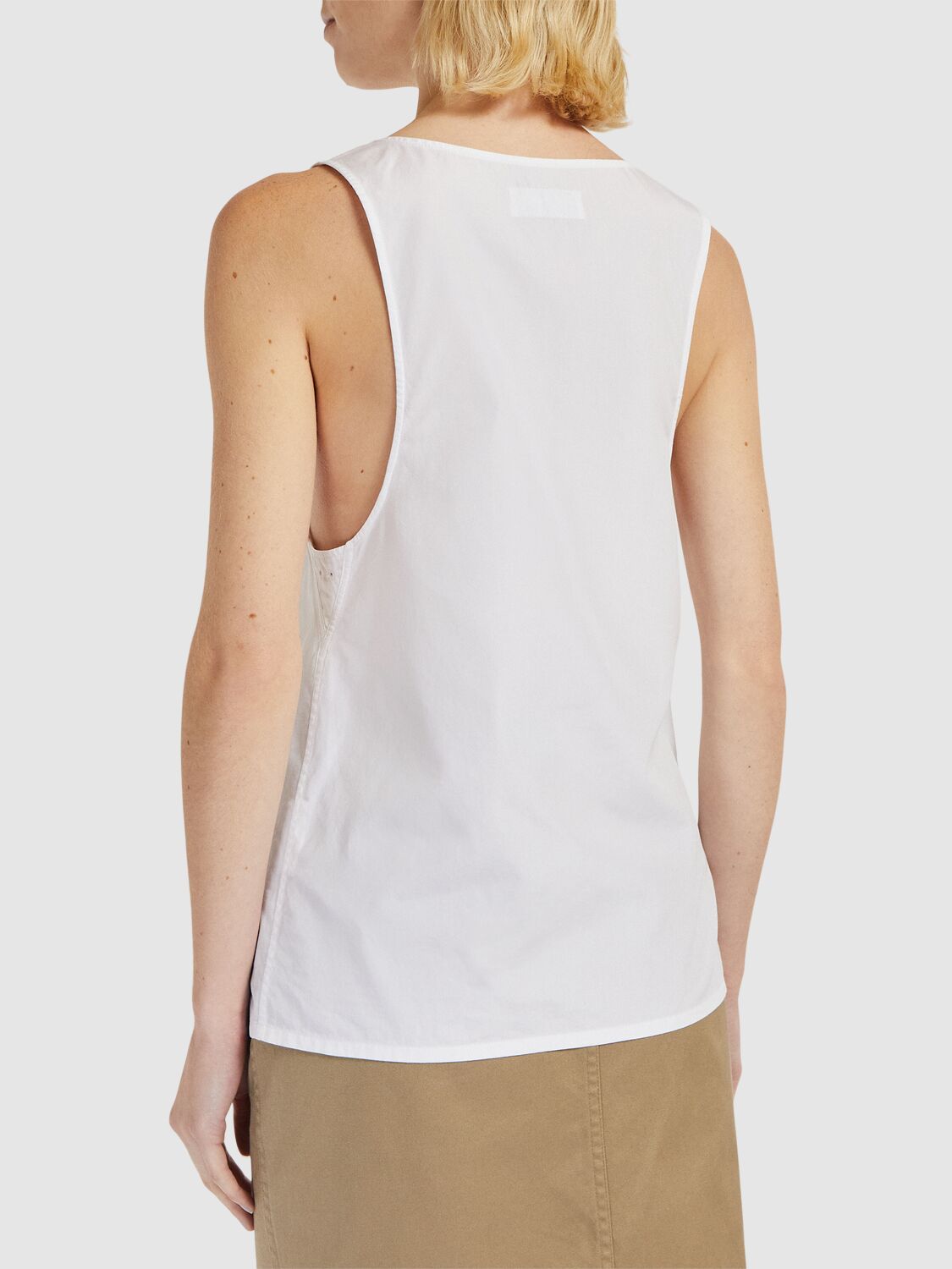 Shop Saint Laurent Cotton Poplin Top In White