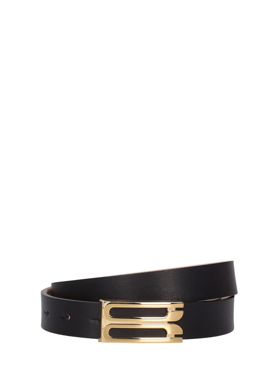 Victoria Beckham Regular Frame Leather Belt In Black