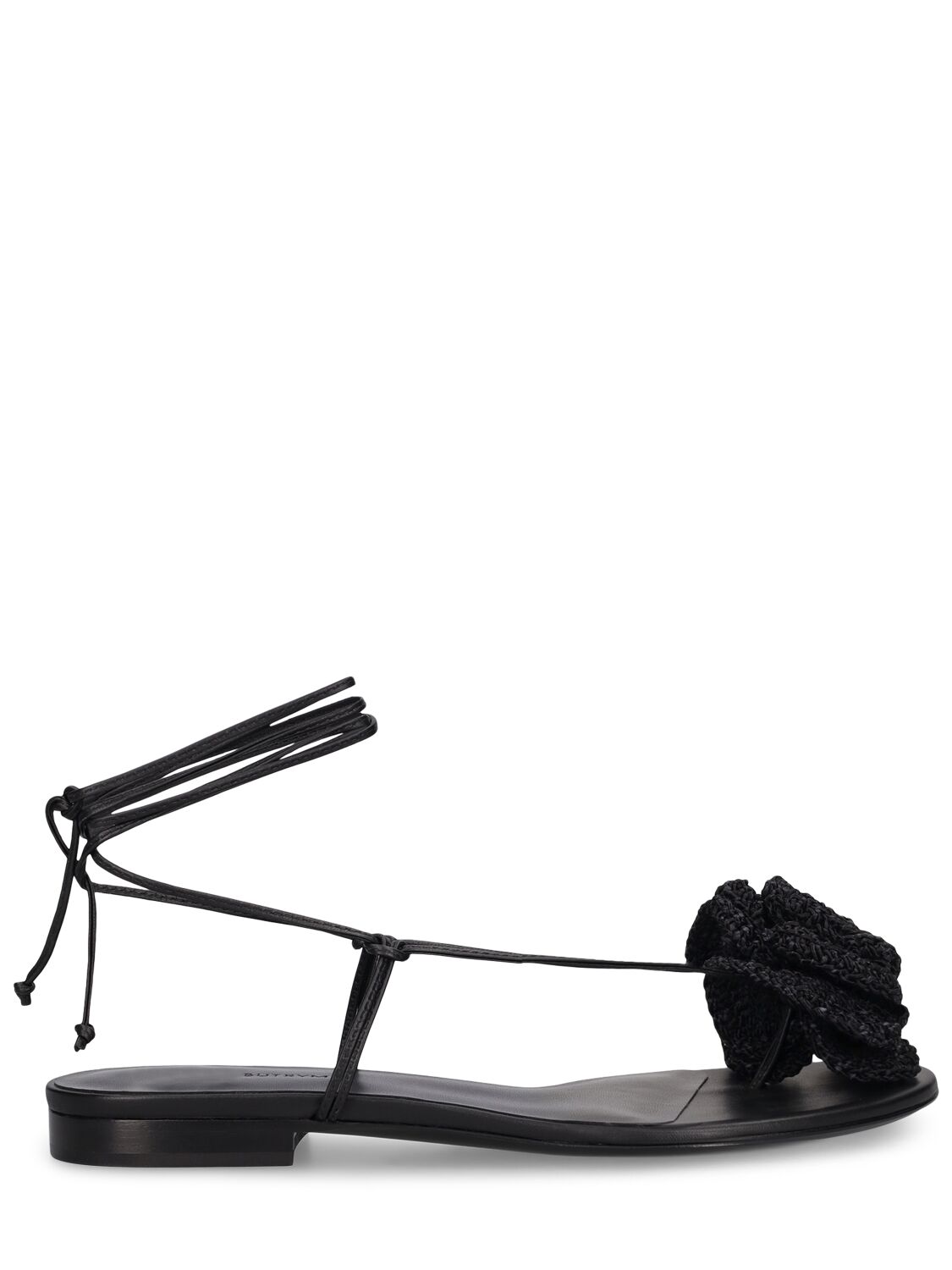 Shop Magda Butrym 10mm Leather Flat Sandals In Black