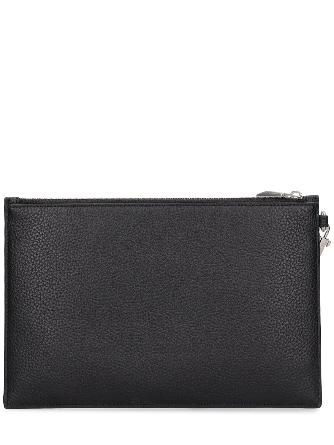 Shop Bally Ribbon Leather Zip Pouch In Black,red