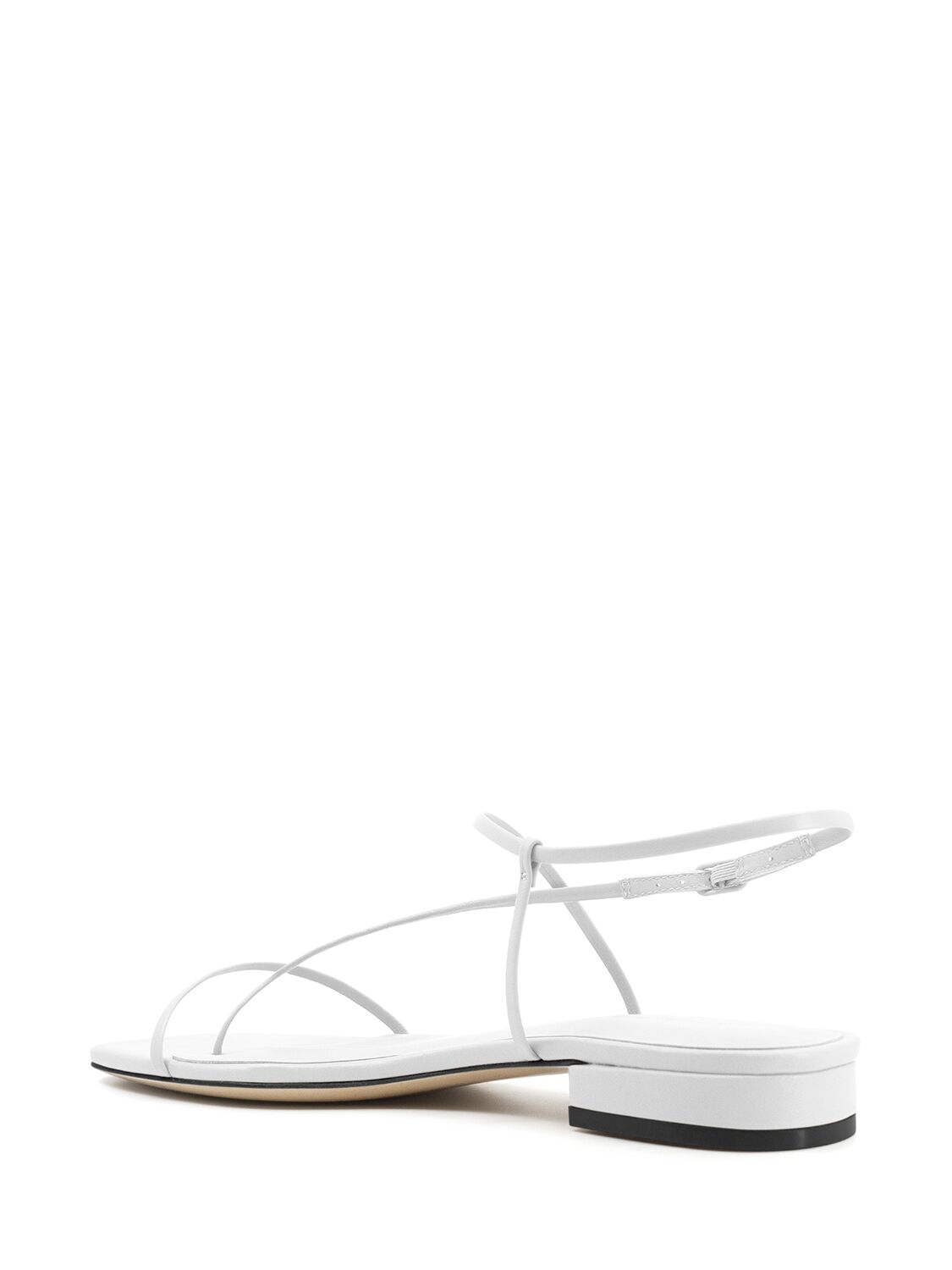 Shop Studio Amelia 10mm Cross Front Leather Flats In White